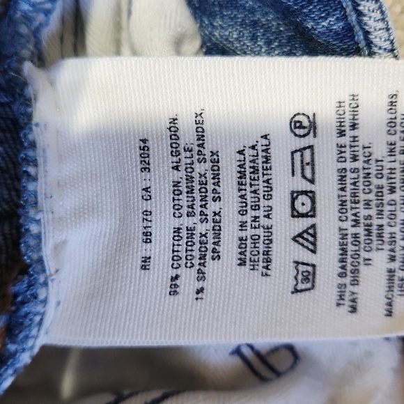 Anthropologie Pilcro Embroidered Denim Jean Short Rolled Cuff Size 28 - Picture 11 of 12